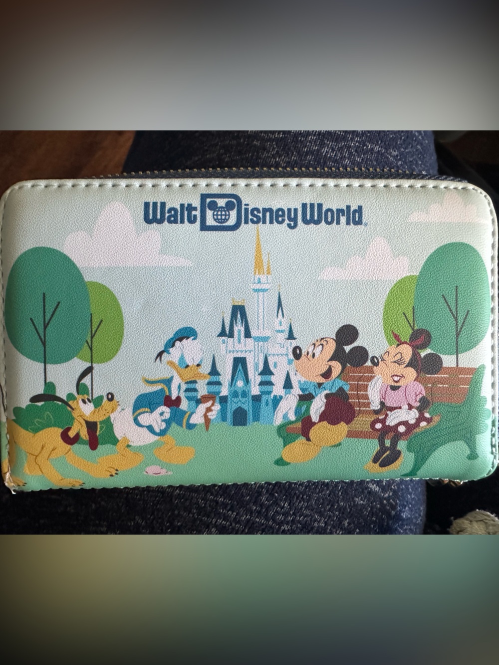 Disney Loungefly Mickey & Friends zip around wallet 50th - Light Blue
